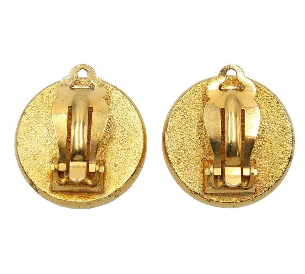Chanel Logo Faux Pearl Round Earrings — view 2