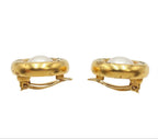 Chanel Logo Faux Pearl Round Earrings — view 3
