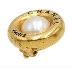 Chanel Logo Faux Pearl Round Earrings — view 5