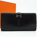 Hermes Bearn Dupri Chevre Trifold Wallet Black — view 2