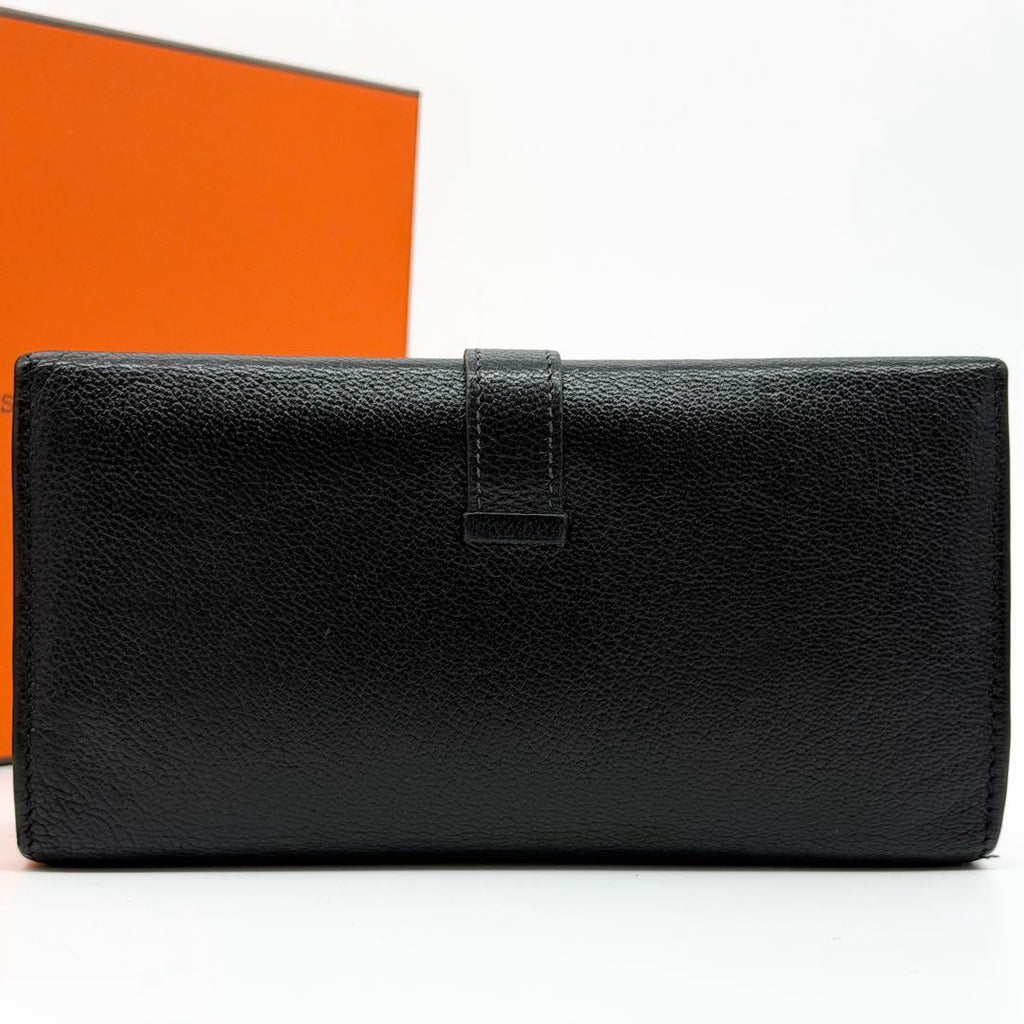 Hermes Bearn Dupri Chevre Trifold Wallet Black — view 3