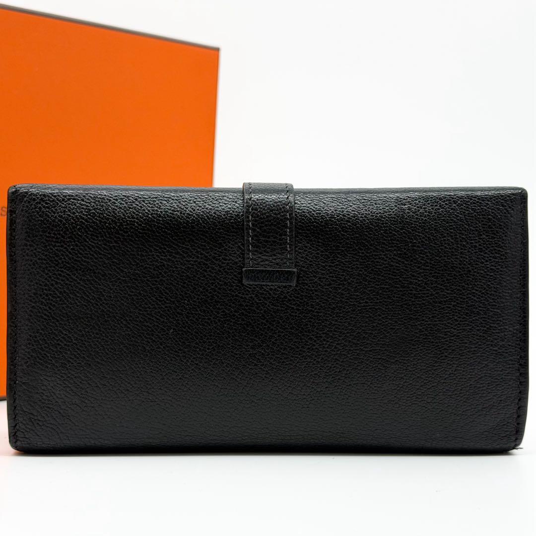 Hermes Bearn Dupri Chevre Trifold Wallet Black — view 3