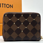 Louis Vuitton Slightly Limited Zippy Coin Purse Damier Studs — view 3