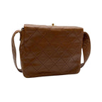 Chanel Lambskin Quilted Shoulder Bag CC Logo Brown — view 2