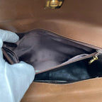 Chanel Lambskin Quilted Shoulder Bag CC Logo Brown — view 9
