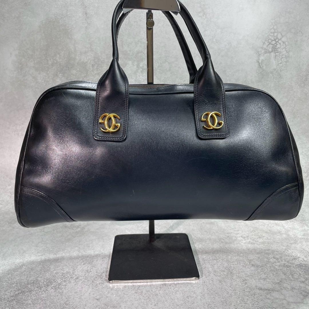 Gucci Handbag Black Leather Logo Gold — view 2