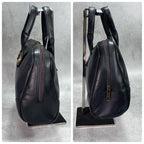Gucci Handbag Black Leather Logo Gold — view 8