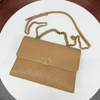 Chanel Quilted Turnlock CC Logo Leather Shoulder — view 5