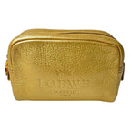 Loewe Pouch Heritage Gold Leather Cosmetic Case — view 2