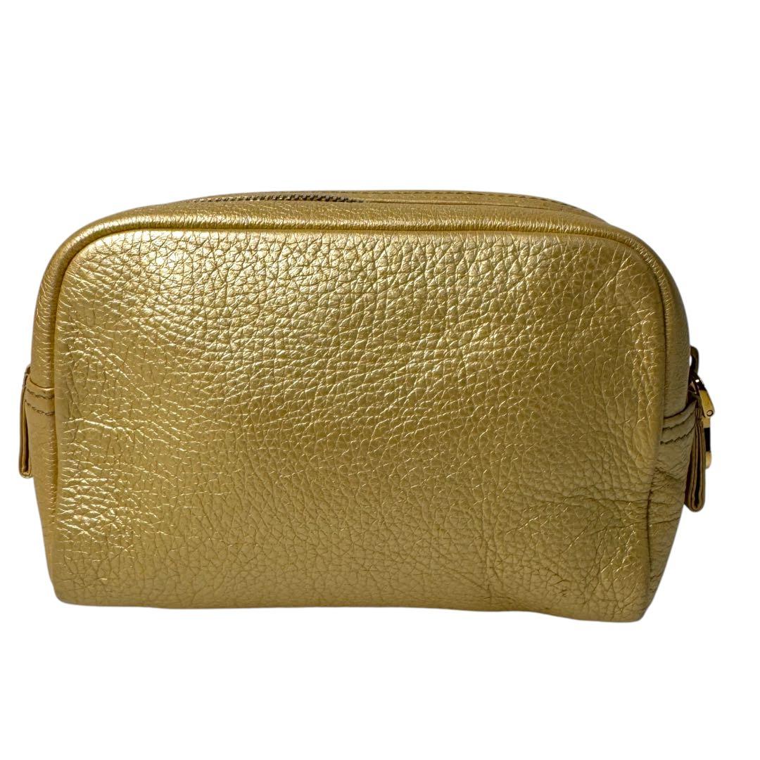 Loewe Pouch Heritage Gold Leather Cosmetic Case — view 3
