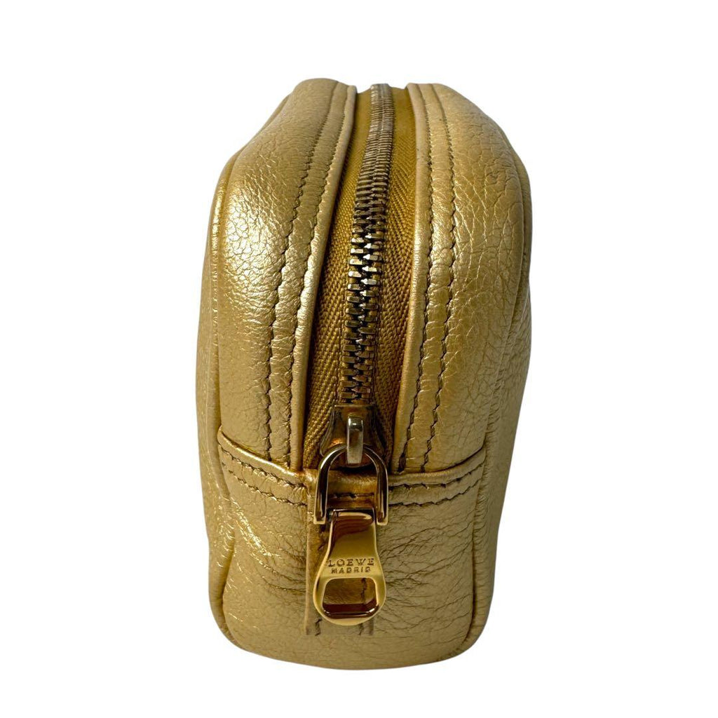 Loewe Pouch Heritage Gold Leather Cosmetic Case — view 4