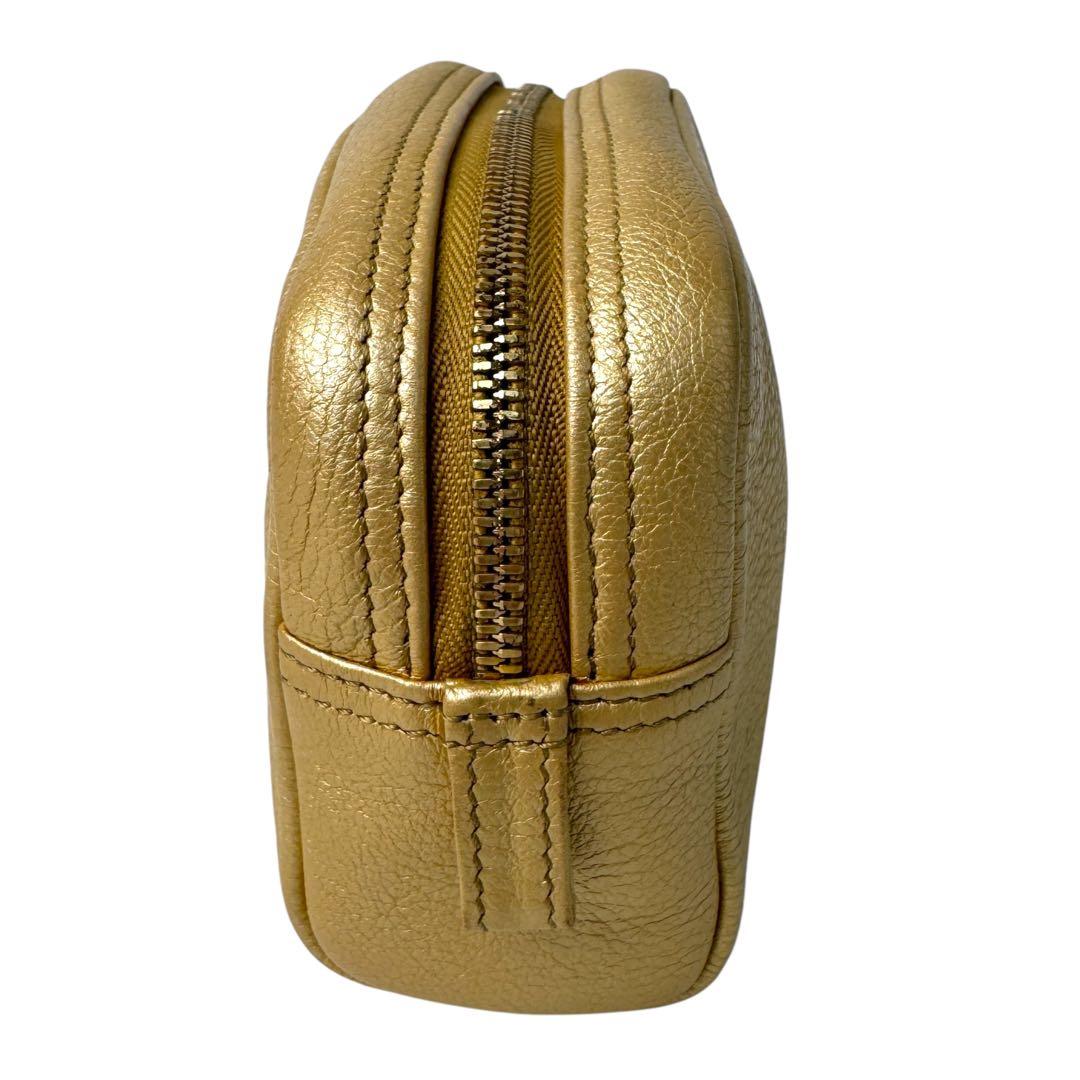 Loewe Pouch Heritage Gold Leather Cosmetic Case — view 5