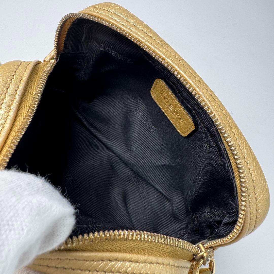 Loewe Pouch Heritage Gold Leather Cosmetic Case — view 7