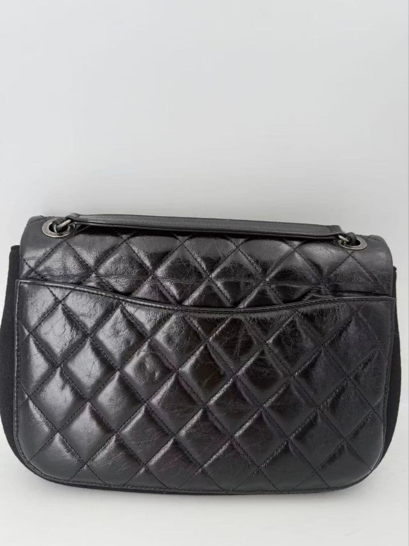 Chanel Leather Wool Felt Quilted Flap Bag — view 2