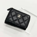 Chanel Caviar Leather CC Logo Quilted Classic Trifold Wallet