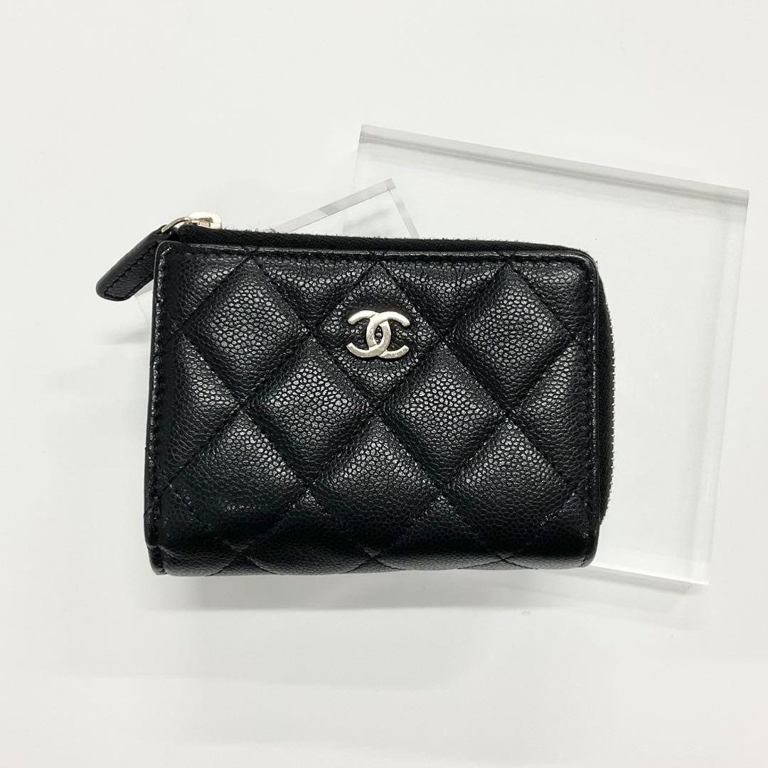 Chanel Caviar Leather CC Logo Quilted Classic Trifold Wallet — view 2