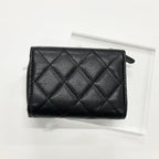 Chanel Caviar Leather CC Logo Quilted Classic Trifold Wallet — view 3