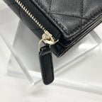 Chanel Caviar Leather CC Logo Quilted Classic Trifold Wallet — view 5