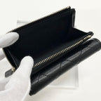 Chanel Caviar Leather CC Logo Quilted Classic Trifold Wallet — view 6
