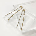Celine Triomphe Pearl Long Earrings Gold