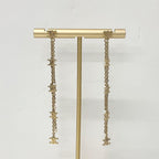 Celine Triomphe Pearl Long Earrings Gold — view 6