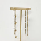 Celine Triomphe Pearl Long Earrings Gold — view 7