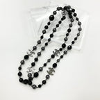 Chanel Necklace CC Logo Pearl Long Black