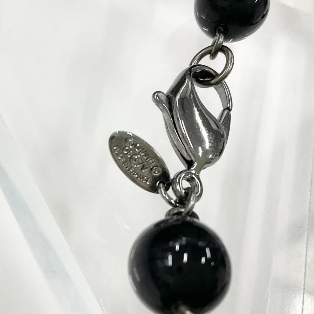 Chanel Necklace CC Logo Pearl Long Black — view 7