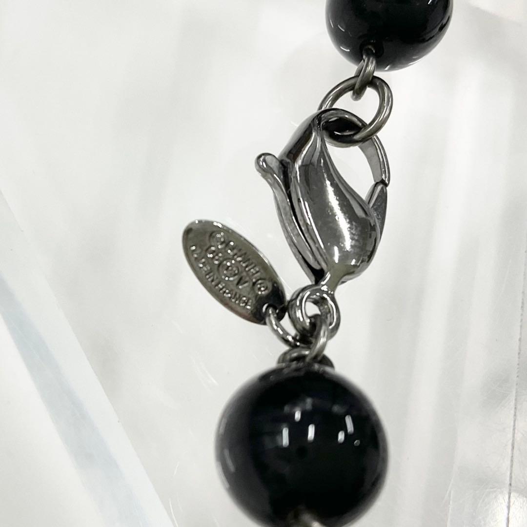 Chanel Necklace CC Logo Pearl Long Black — view 7