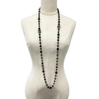 Chanel Necklace CC Logo Pearl Long Black — view 8