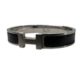 Hermes Click Bracelet Black Silver Large