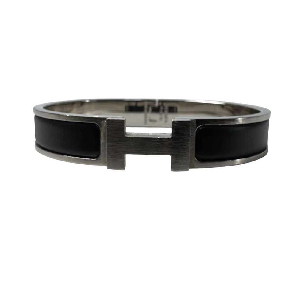 Hermes Click Bracelet Black Silver Large — view 2
