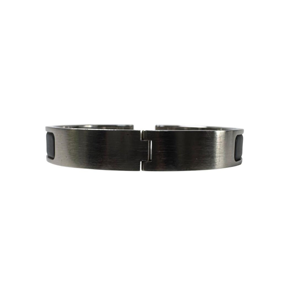Hermes Click Bracelet Black Silver Large — view 4