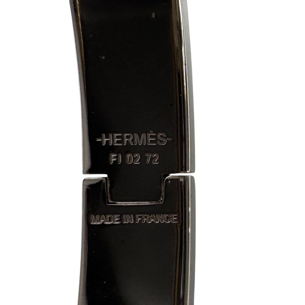 Hermes Click Bracelet Black Silver Large — view 7