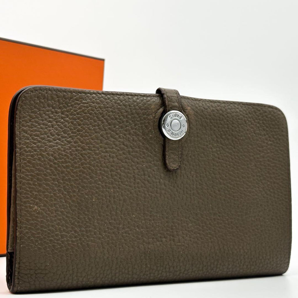 Hermes Dogon GM Togo Bifold Wallet Taurillon Silver