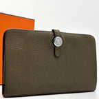Hermes Dogon GM Togo Bifold Wallet Taurillon Silver