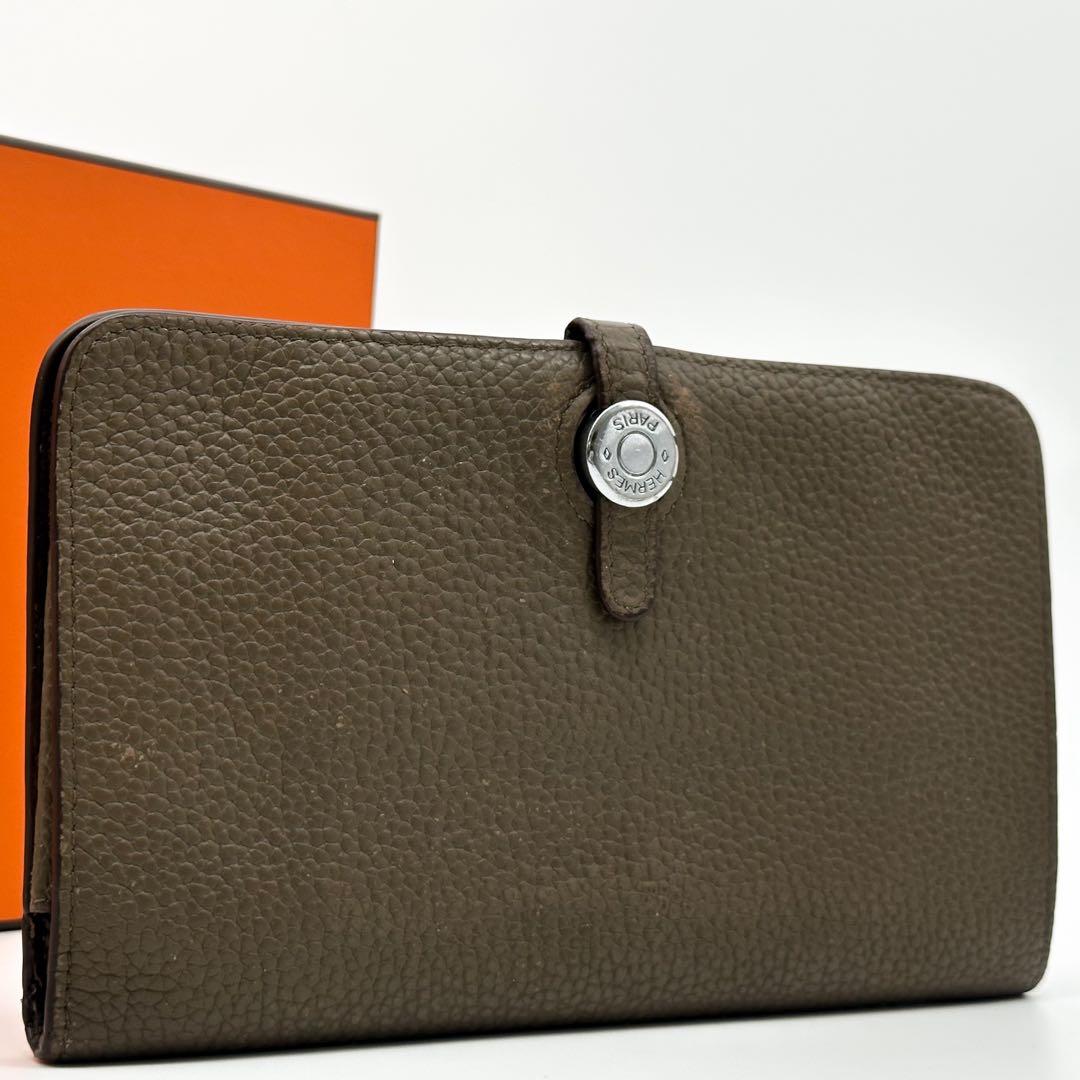 Hermes Dogon GM Togo Bifold Wallet Taurillon Silver