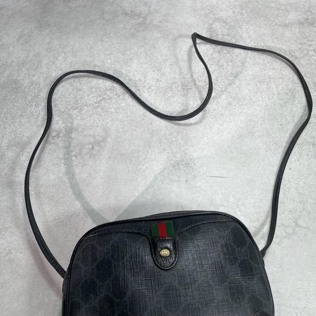 Gucci GG Sherry Line Shoulder Bag Black Leather — view 4