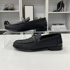 Hermes Destin Leather Kelly Loafers Black — view 3