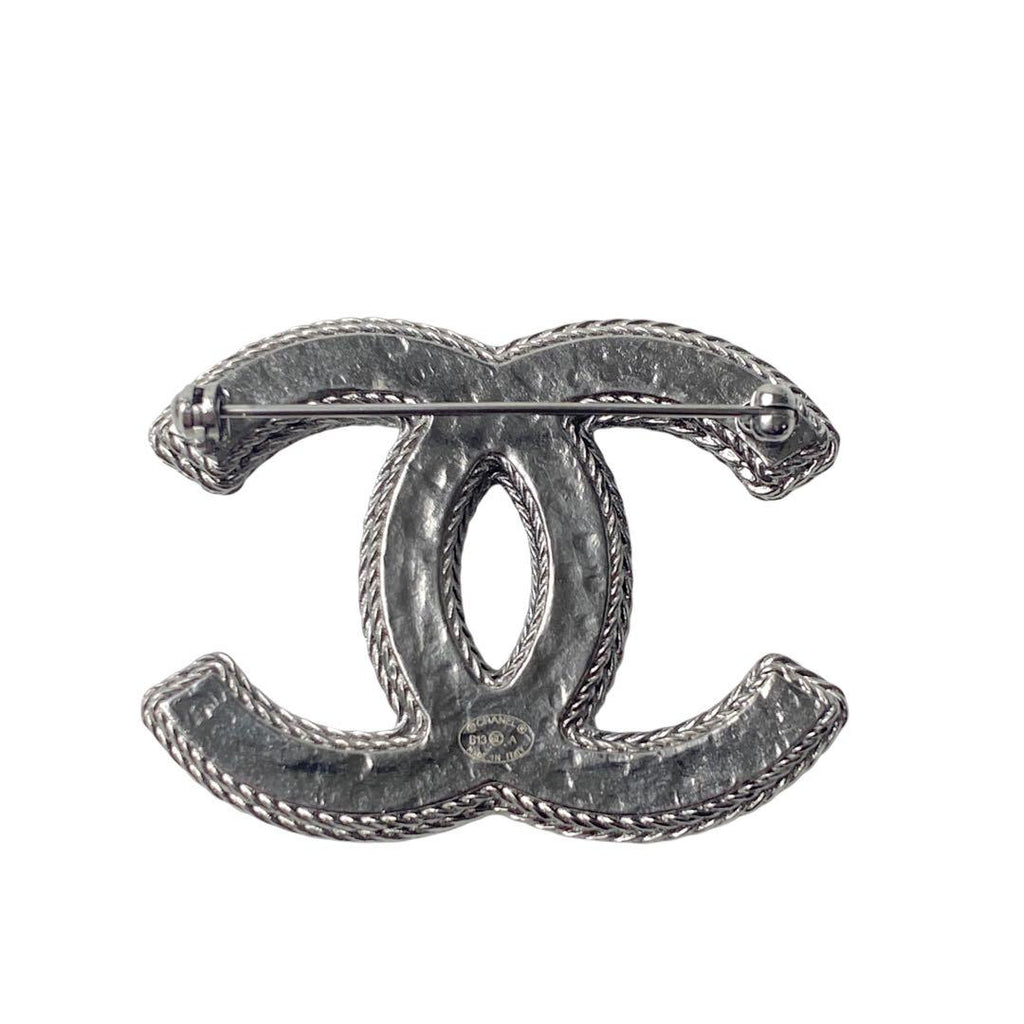 Chanel CC Logo Tweet Brooch — view 3
