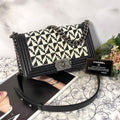Chanel Boy Bicolor Black Silver Shoulder