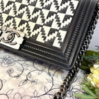 Chanel Boy Bicolor Black Silver Shoulder — view 4