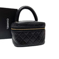 Chanel Quilted Lambskin Hand Bag Vanity Black
