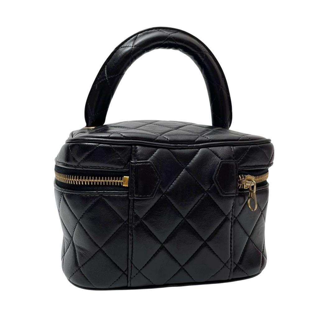 Chanel Quilted Lambskin Hand Bag Vanity Black — view 2