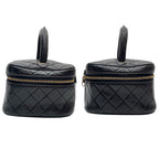 Chanel Quilted Lambskin Hand Bag Vanity Black — view 3