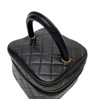 Chanel Quilted Lambskin Hand Bag Vanity Black — view 6