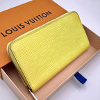 Louis Vuitton Epi Wallet Zippy Yellow Leather