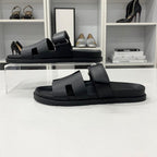 Hermes Chypre Leather Velcro Strap Flat Sandals — view 3