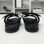 Hermes Chypre Leather Velcro Strap Flat Sandals — view 5