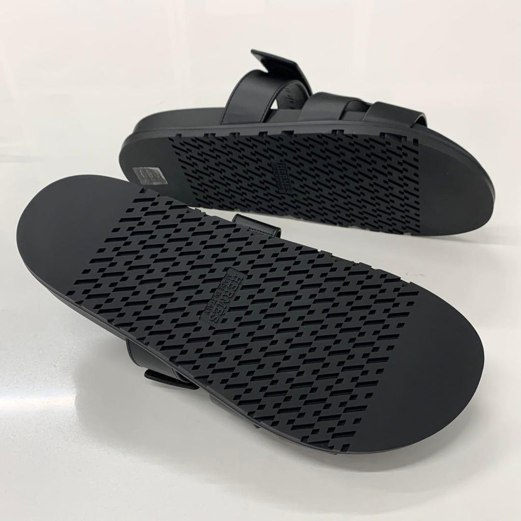 Hermes Chypre Leather Velcro Strap Flat Sandals — view 6